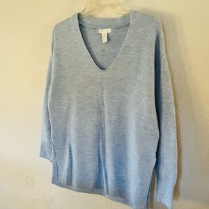 H&M Pale Blue V-Neck Women's Sweater